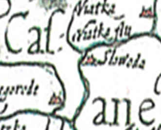 город Казань на увеличенном фрагменте карты Герарда де Йоде, 1593 г.